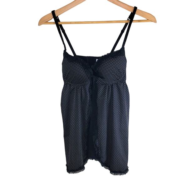 Sophie B Polka Dot Babydoll Slip Womens size S Tan Black - Picture 1 of 12